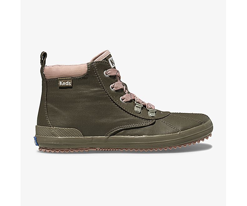 Keds Kids Olive Boots - Keds Scout Coated Canvas Boot 069EQHZKG